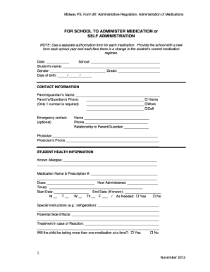 Midway PS Medication Administration Form