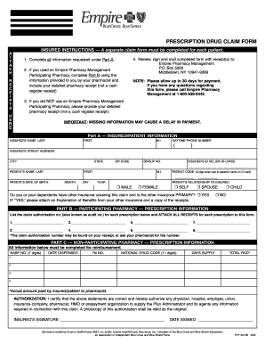 Prescription Drug Claim Form