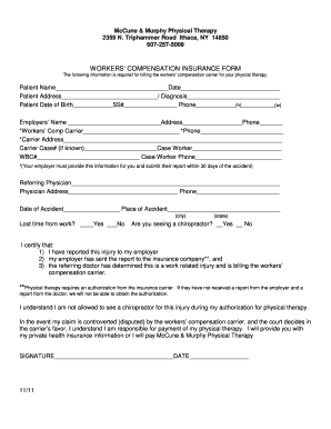 Workers' Compensation Insurance Form