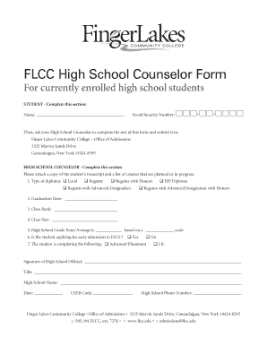 FLCC High School Counselor Form