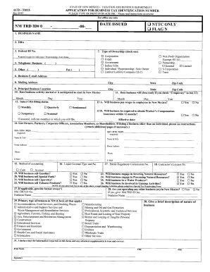 New Mexico Business Tax Identification Application