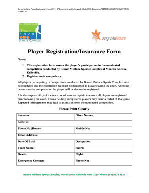 Player Registration Form