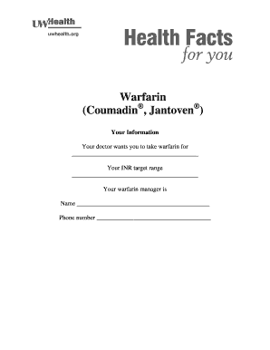 Warfarin Patient Information Form