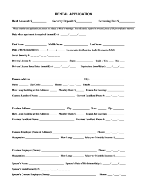 Rental Application Form