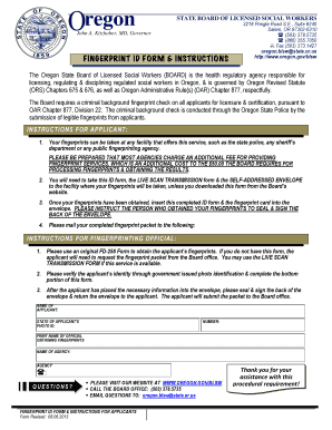 Oregon Social Worker Fingerprint ID Form