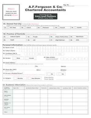 Entry Level Screening Test Application