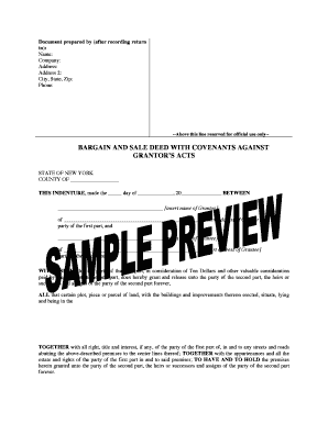 Bargain and Sale Deed with Covenants