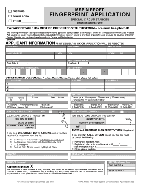 Flight Crew Fingerprint Application
