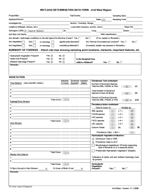 Wetland Determination Data Form