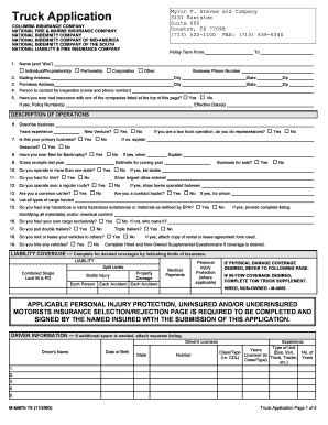 Truck Insurance Application