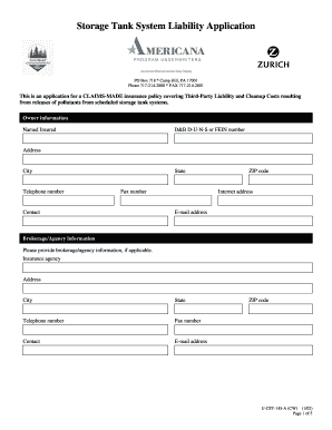 Storage Tank System Liability Application