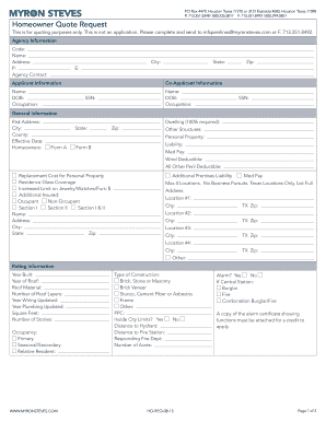 Texas Homeowners Insurance Quote Request