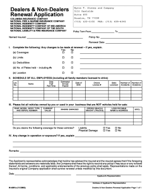 Dealers Non-Dealers Renewal Application