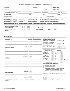 Wetland Determination Data Form