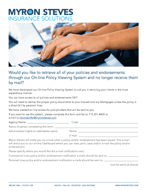 Insurance Policy Viewing System Enrollment Form