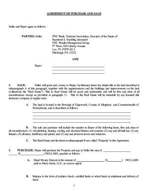 Pennsylvania Purchase and Sale Agreement