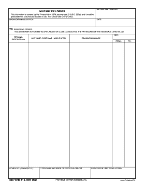 Military Pay Order Form
