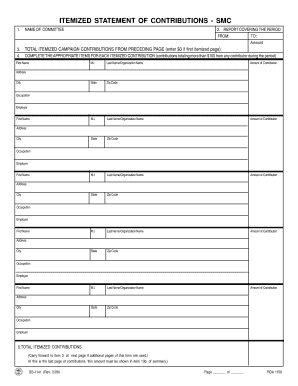 Itemized Statement of Contributions - SMC
