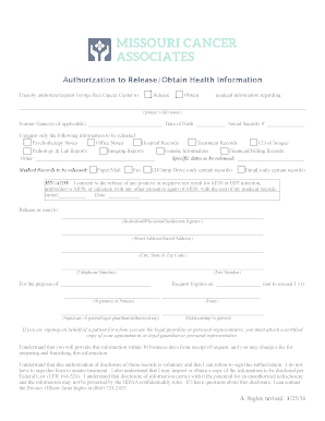 Authorization to Release Health Information