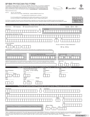 BP/BMI Physician Fax Form