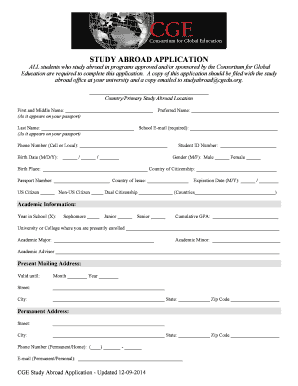 Study Abroad Application Form