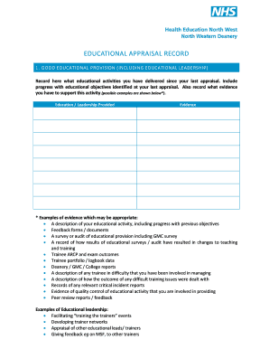 Educational Appraisal Record Form