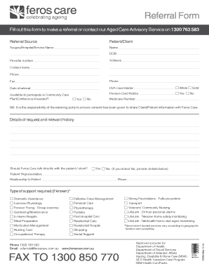 Feros Care Aged Care Referral Form