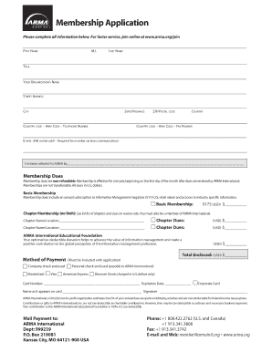 ARMA International Membership Application