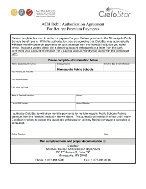 ACH Debit Authorization Agreement