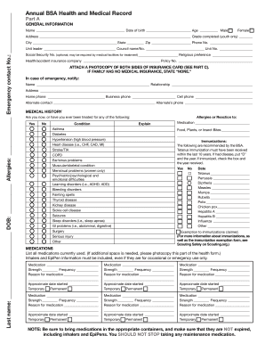 Annual Health and Medical Record