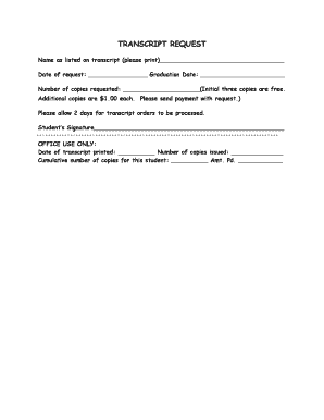 Transcript Request Form