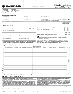 Extended Health Care Standard Claim Form