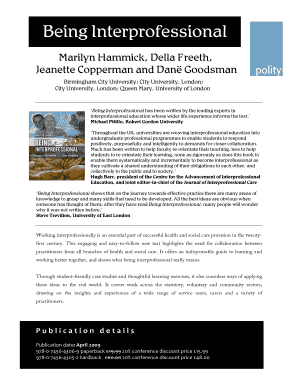 Order Form for Being Interprofessional Book