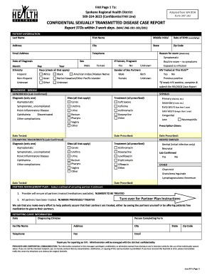 Washington STD Case Report Form 347-102
