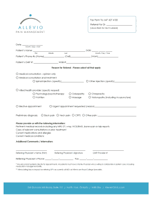 Fax Referral Form for Medical Consultation
