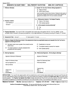 Minnesota Real Property Tax Petition