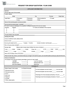 Group Benefits Request Form