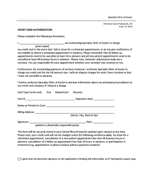 Credit Card Authorization Form