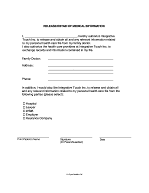 Medical Information Release Form