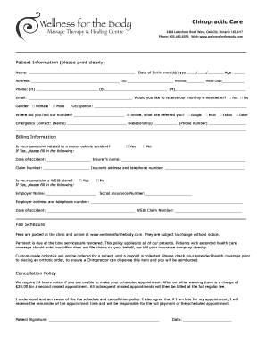 Chiropractic Patient Intake Form