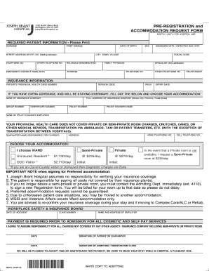 Joseph Brant Hospital Accommodation Request Form