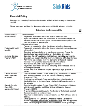 Financial Policy Agreement