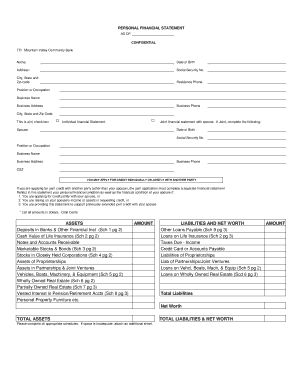 Personal Financial Statement