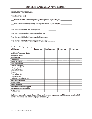MUI Semi-Annual/Annual Report Form
