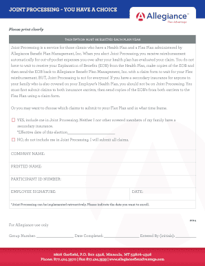 Joint Processing Election Form