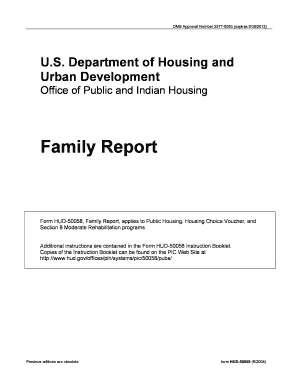 HUD-50058 Family Report Form