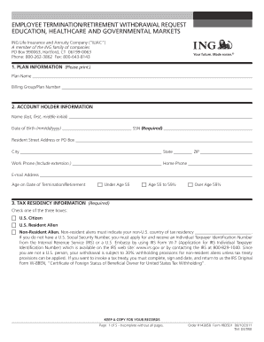 Employee Termination/Retirement Withdrawal Request