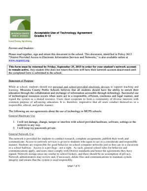 Acceptable Use of Technology Agreement