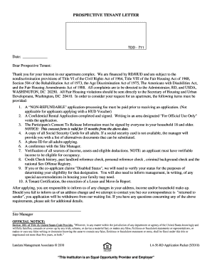 Prospective Tenant Application Letter
