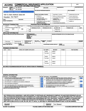 Commercial Insurance Application
